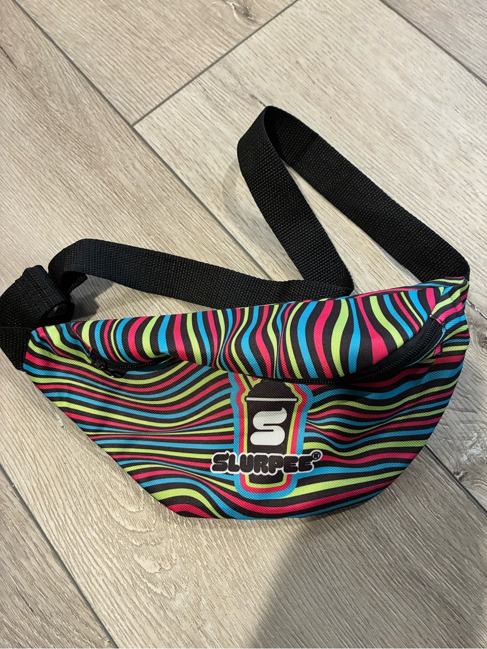 ' Rainbow Stripe Fanny Pack - Black Strap